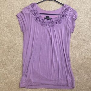 Willi Smith purple roses top